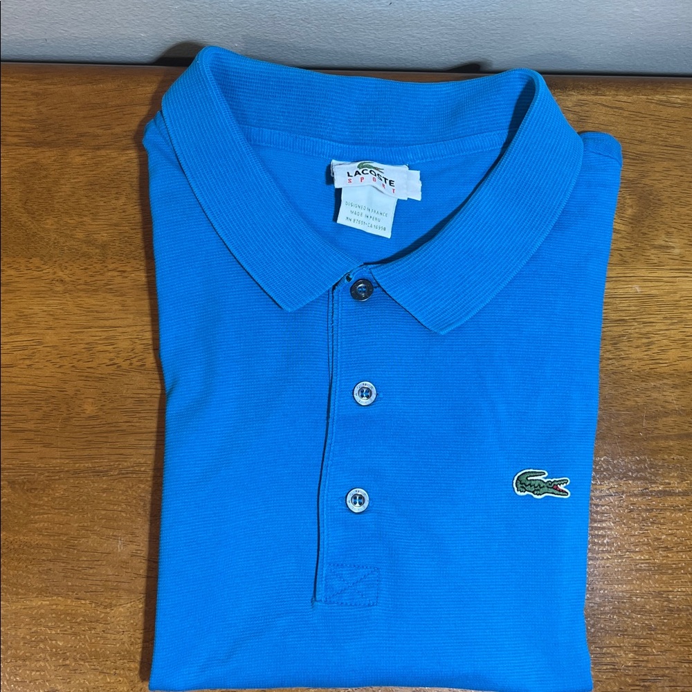 Lacoste Men's Polo Shirt in Vibrant Blue with Crocodile Logo Size 6 XL